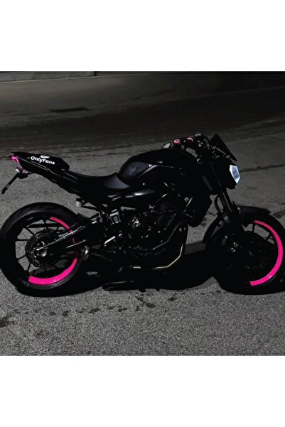 Motiker Yamaha MT-07 Pembe Neon Yarım Jant Sticker Modeli