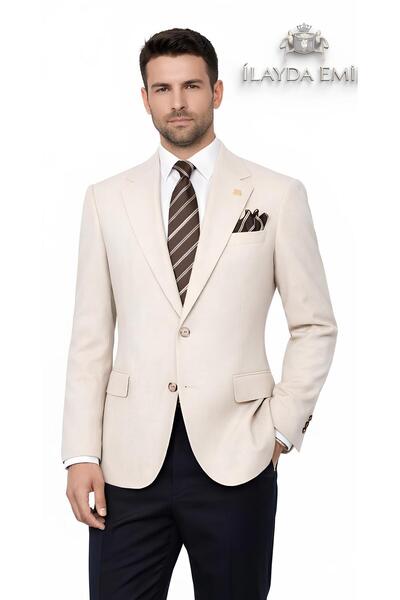 ilayda emir BLAZER, KIRLANGIÇ YAKA, SLİMFİT, 6 DROP, TEK DÜĞMELİ, ERKEK CEKET