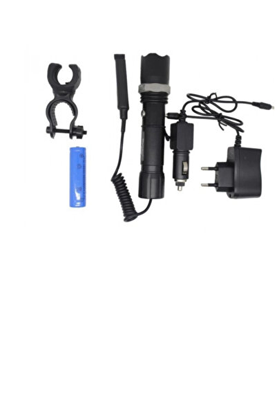 HadPols #TaktikFener Ultra Yüksek Beyaz Işık 200m Menzilli Alüminyum Oto Şarj...