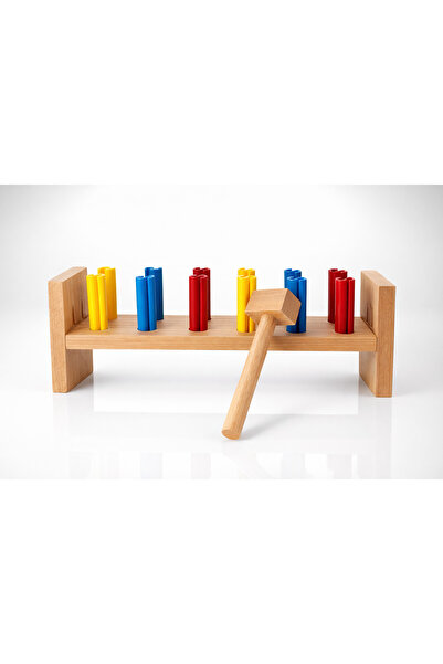 Wooden Toys Büyük Boy Çak Çak Çekiç Oyunu Montessori Oyuncak/ Ahşap / 1+ Yaş ...