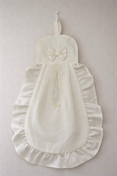 Parla Life Krem Renk Keten Fırfırlı Poşetlik (leke tutmaz)