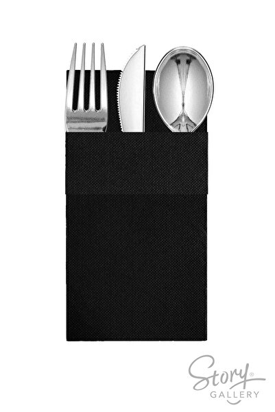 Story مناديل ورقية سوداء اللون بنمط Air Touch مقاس 40×40 سم بطبقتين و20 قطعة ...