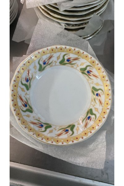 Mebey Home 6-Piece Porcelain Tea Plate Coffee Cup Coaster with Tulip Motif