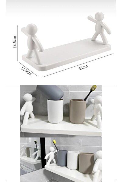 bestwork İnsan Figürlü Yapışkanlı Çok Amaçlı Duvar Rafı