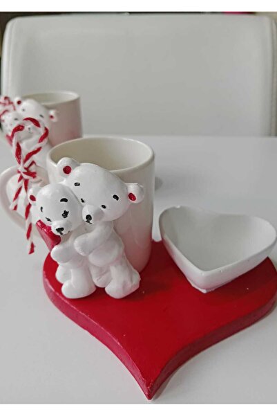 e&e süs dükkanı Valentine's Day Gift Teddy Bear Coffee Cup Model