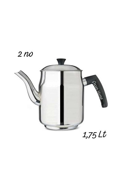 ÇEÇEN HOME Number 2 Steel Coffee Pot Top Teapot Tea Pot 1.75Lt
