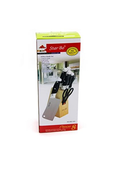 StarBor Set cuțite bucătărie StarBo – 8 piese, cu suport din lemn