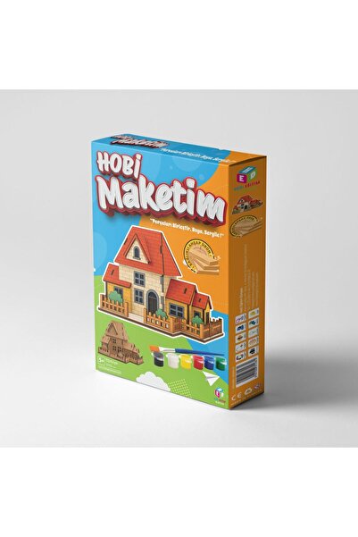 Hobi Eğitim Dünyası Hobi Maketim Eğitici Puzzle Ahşap Boyamalı Çiftlik Evi