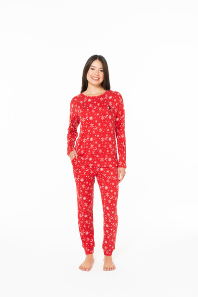 U.S. Polo Assn. Γυναικεία ρούχα για το σπίτι με σχέδιο νιφάδας χιονιού και ελ...