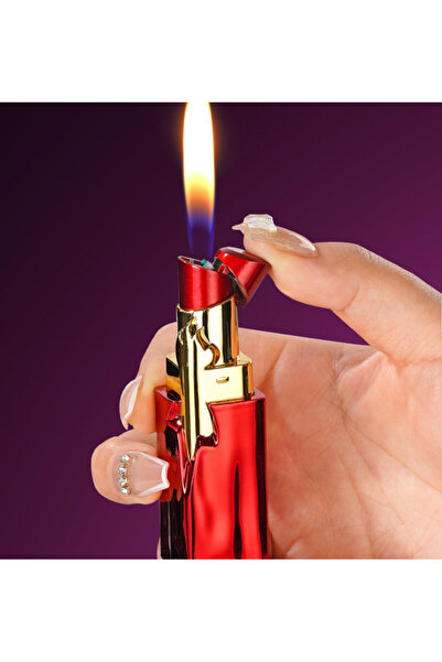 Mihristore Ruj Şeklinde Çakmak Kapaklı Ruj Çakmak Hediyelik