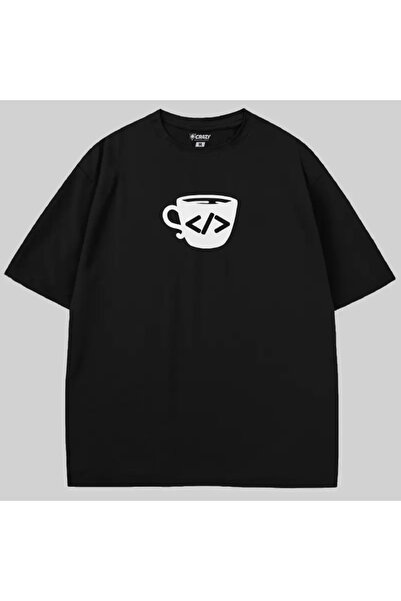 Crazy كوب القهوة 2 قصة فضفاضة تي شيرت