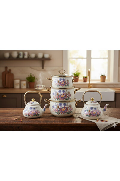 Generic 20/22/24 cm cookware set with 2/1.5 liter decorative teapot set – com...