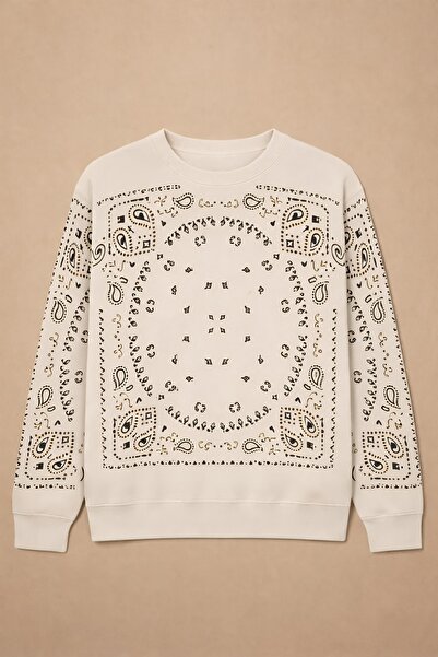 Jose Clothing Суитшърт от органичен памук с принт на шал