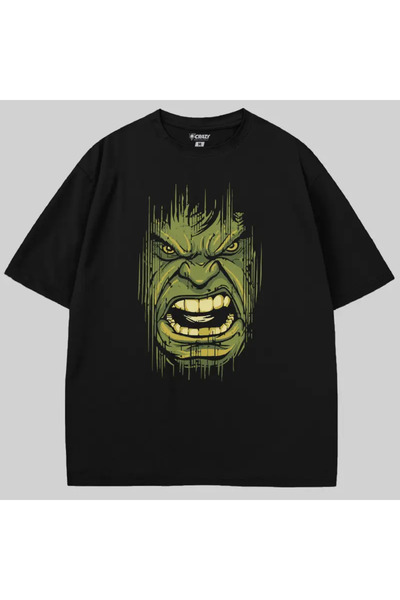 Crazy تي شيرت هالك فيس قصة فضفاضة
