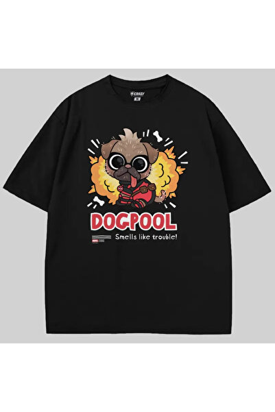 Crazy Το μπλουζάκι Dogpool Smells Like Trouble oversized