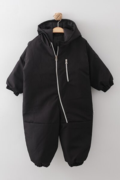 Babykokko Desenli Erkek Bebek Kışlık Kapitoneli Fermuarlı Su Geçirmez Astrono...