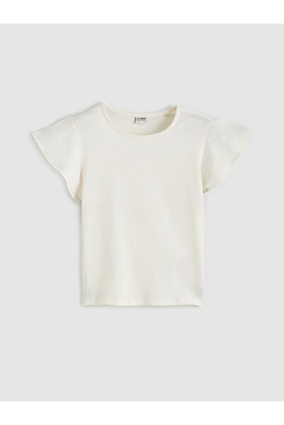 LC Waikiki Rmz Gi̇yi̇m Farkiyla Zero Roba Collar Flounce Sleeve Girls' T-Shirt