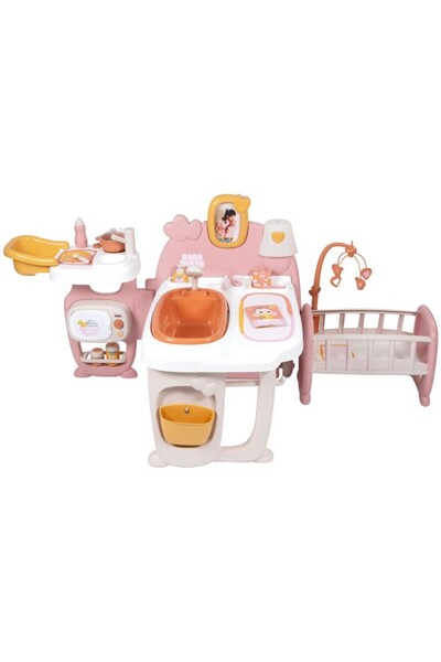 Smoby Centru îngrijire păpuși Baby Nurse Large cu baie, bucătărie și 18 acces...