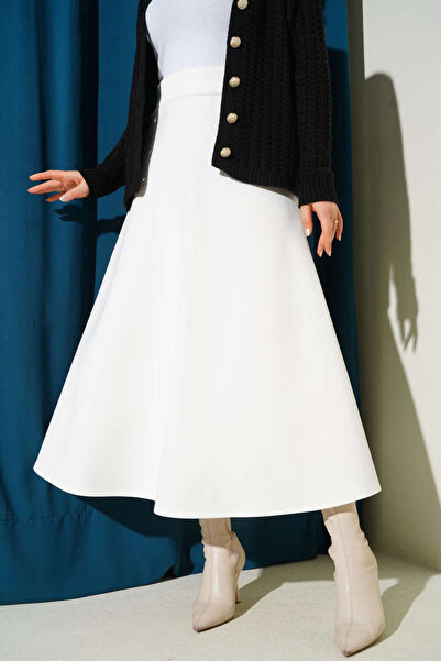 Smy moda Scuba Bell Skirt with Elastic Waist