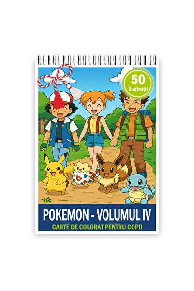 Legendary Gifts Martisor de colorat, format A5, cu spira metalica, model: Pok...