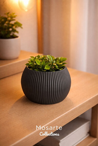 Mosart مزهرية بتصميم دائري محزز عصري / قطعة ديكور