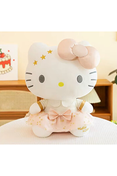 Techmarketi Pembe Elbiseli Hello Kitty Peluş oyuncak ithal kumaş birinci kalite