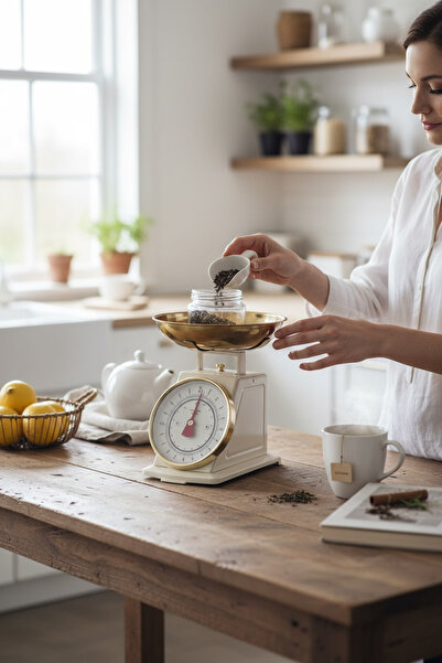 zezedesing Gold Analog Mutfak Terazisi - 2 Kg Kapasiteli Paslanmaz Çelik Kase...