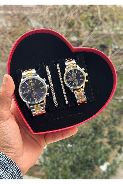 Tulpar Amor Series Lover Couple Wristwatch Set in Special Design Red Heart Box