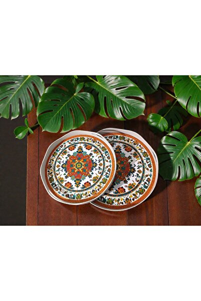 ASEL PLAST صينية عرض منقوشة مكونة من قطعتين