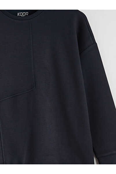 LC Waikiki KOOR SPORT Lacivert Soft Touch Oversize Kadın Sweatshirt