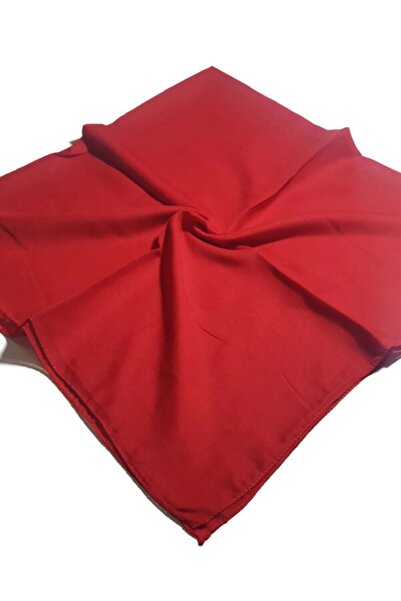 Valenia Düz Renk Dikişli Tülbent Yazma Kırmızı 10 Adet