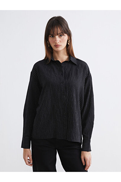 LC Waikiki Soulife Black Striped Women's Shirt