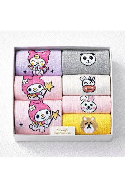 Moonys Socks Collection Set de șosete cu modele de animale - 7 piese cu textu...
