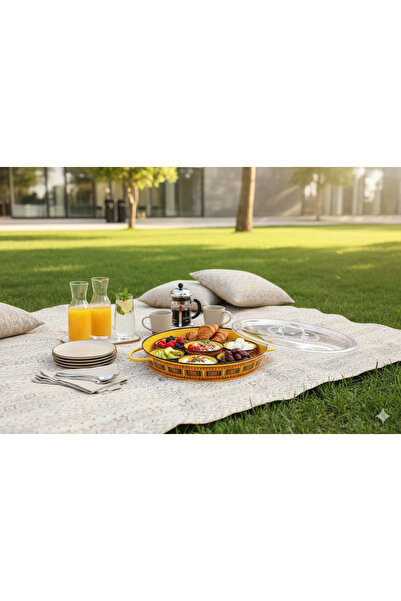 Generic Breakfast tray with lid and serving bowls