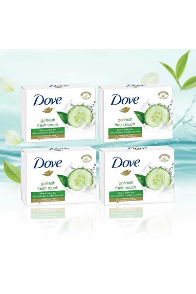 Dove Pack of 4X Refreshing Solid Soap with Cucumber and Green Tea 90gr