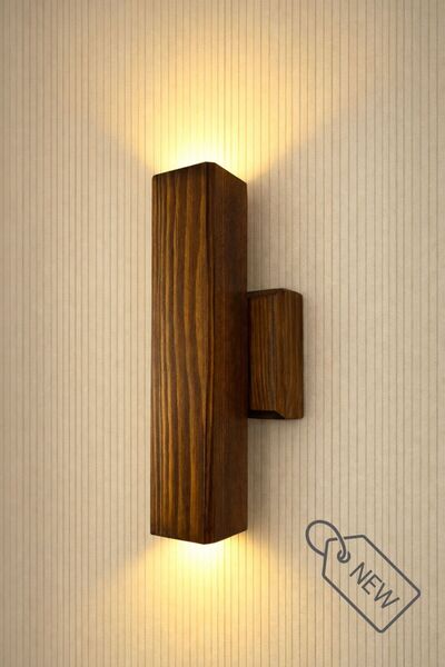 Aysem Wood Duvar Apliği Yansıtma Tasarımlı Çift Yönlü Ahşap Salon Hol Cafe Ot...