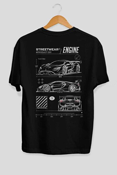Ankhises Car Series (2) Rear Printed Oversized T-Shirt Men Women Cotton Crew ...