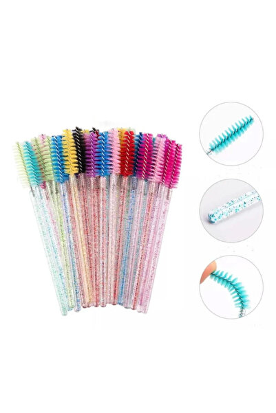 qnail Colorful 50-Pack Eyebrow and Eyelash Comb Brush