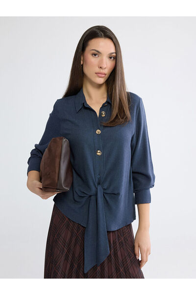 LC Waikiki Sparkling Choices Tie Front Women's Shirt from Shining Store