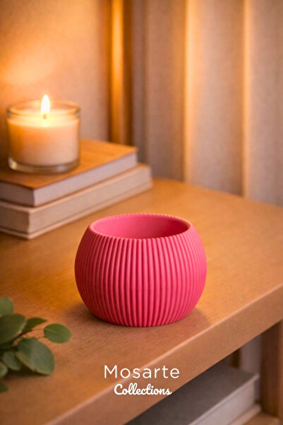 Mosart مزهرية بتصميم دائري محزز عصري / قطعة ديكور