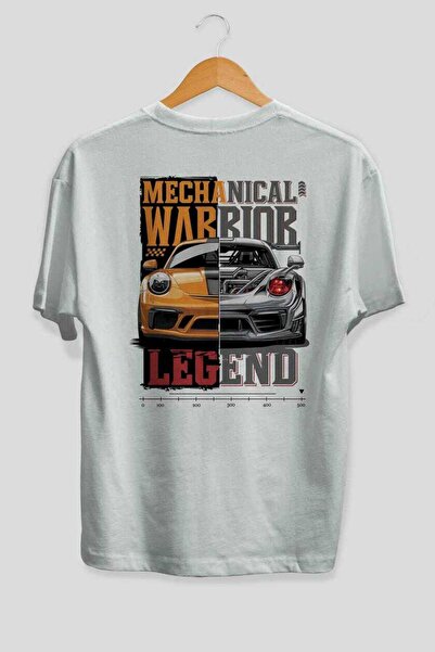 Ankhises Seria Car (100) Tricou oversize alb cu imprimeu pe spate Bărbați Fem...