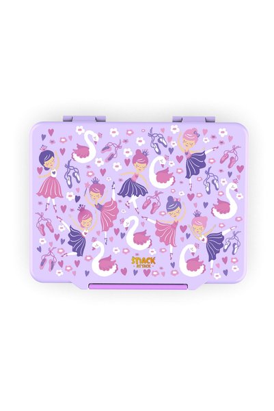 Snack Attack Lunch Box for Kids School with Compartments, Bento Box Leak-proof Lunch Box for Girls Ballerina