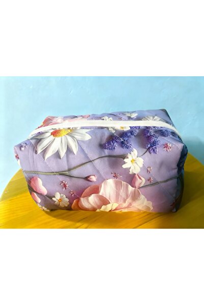 Bestway ve Diğeri Floral Pattern Quilted Zippered Makeup Bag – Multi-Purpose ...