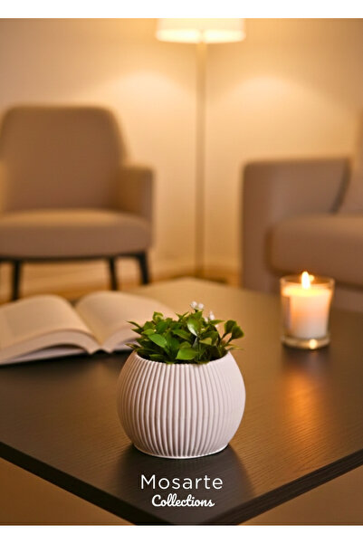 Mosart مزهرية بتصميم دائري محزز عصري / قطعة ديكور