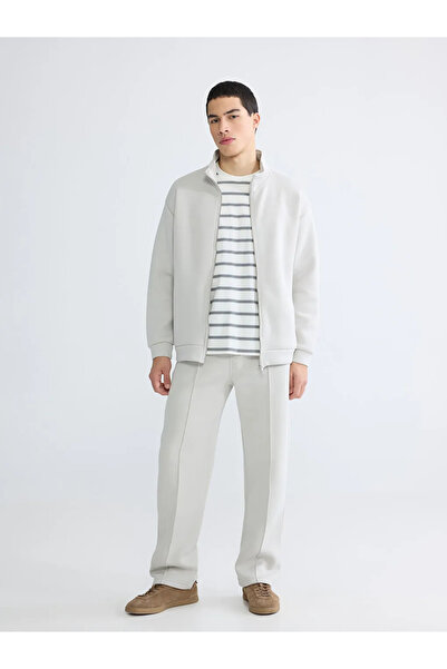 LC Waikiki Xside Gray Mock Neck Men's Zippered Sweatshirt