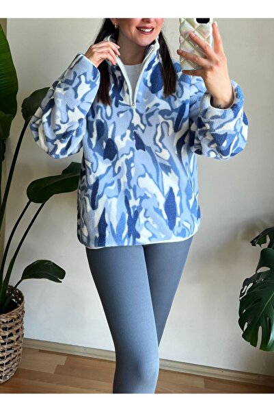 MAVİ DESEN POLAR SWEATSHİRT