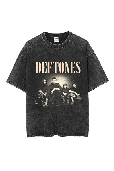 Le Savu Washable Deftones Printed Unisex Oversize Vintage T-Shirt