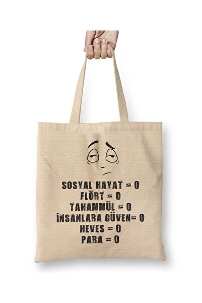 Toyaso Funny Saying Social Life Anti Social Gift for Friend Cloth Bag Long Ha...