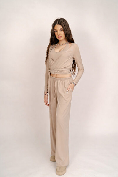 ALORA Sporty-Chic 3 Piece Set – Tank Top, Ballerina Blouse & Wide Leg Pants –...