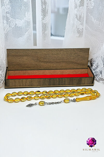 Silmaril Store African Ant Fossil Fire Amber Rosary - Vip Gift for Men - with...